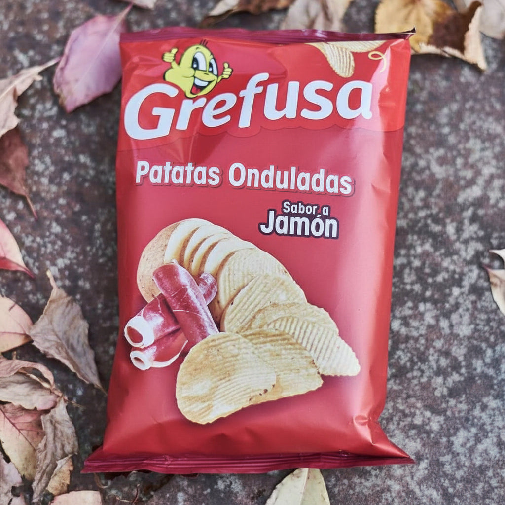 Geriffelte Chips mit Schinken-Geschmack