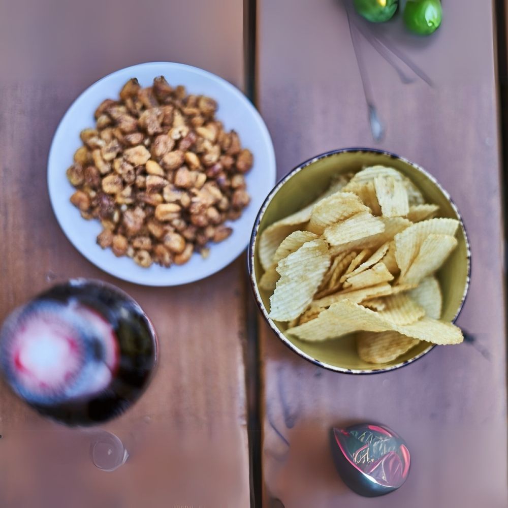 Geriffelte Chips mit Schinken-Geschmack