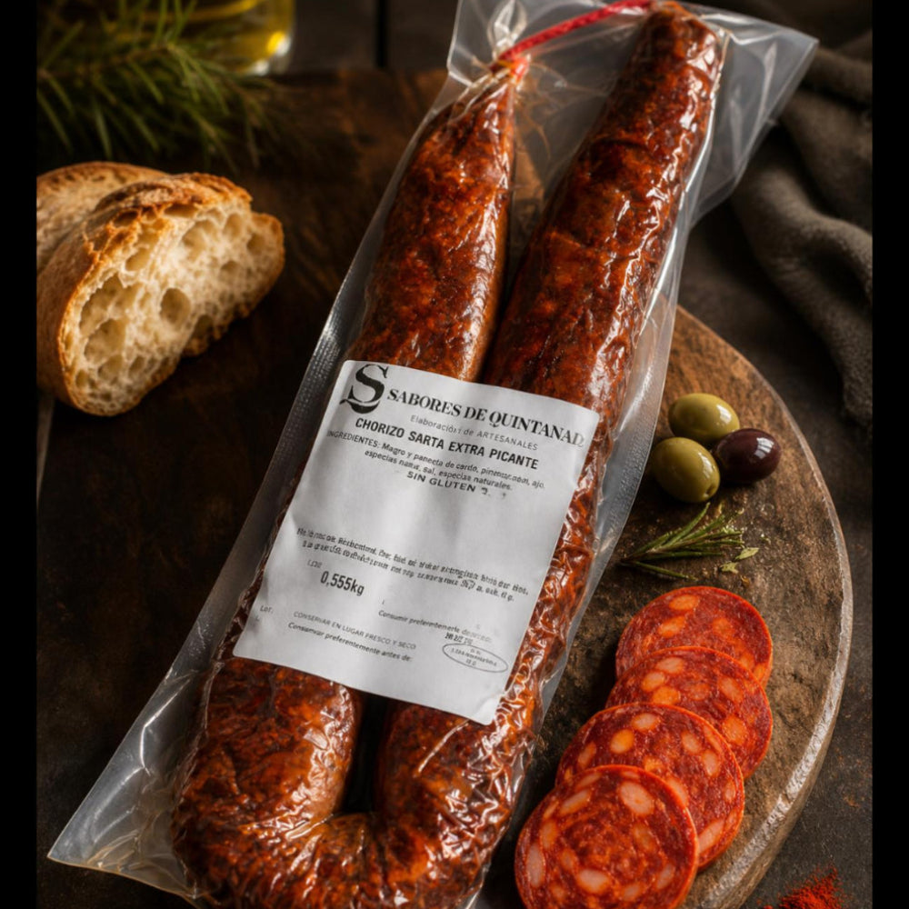 Luftgetrocknete Paprikawurst scharf - spanische Chorizo Sarta Extra picante
